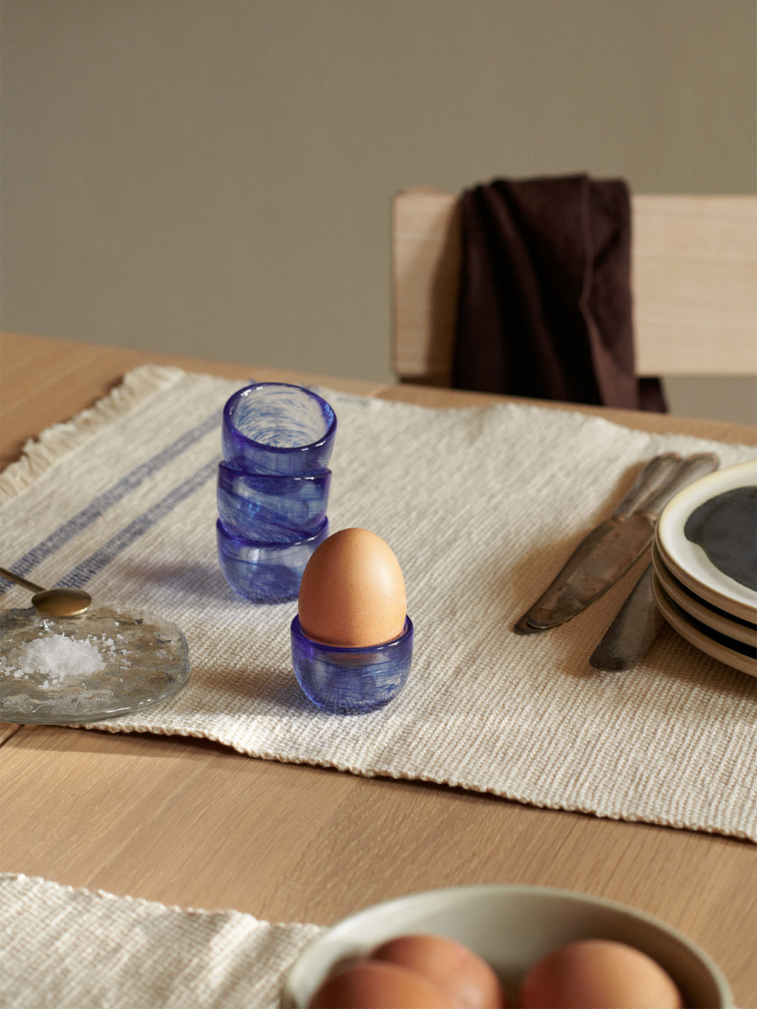 Ferm Living Tinta Egg Cup, Set Of 4 Blue