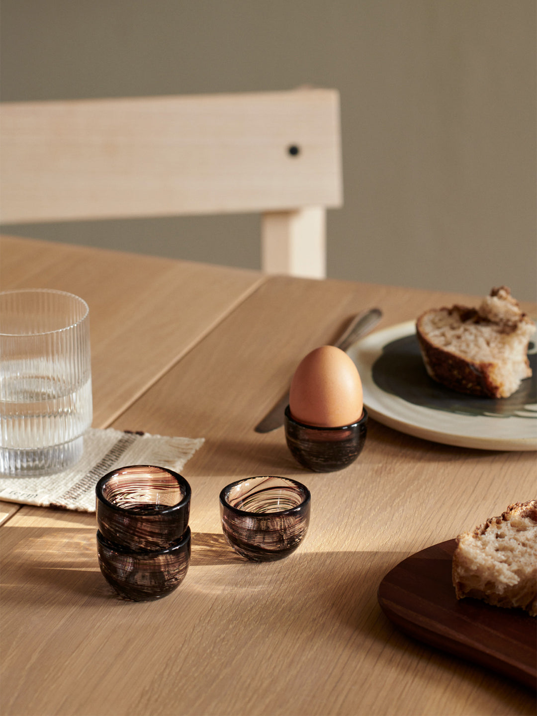 Ferm Living Tinta Egg Cup Set Of 4, Dark Brown