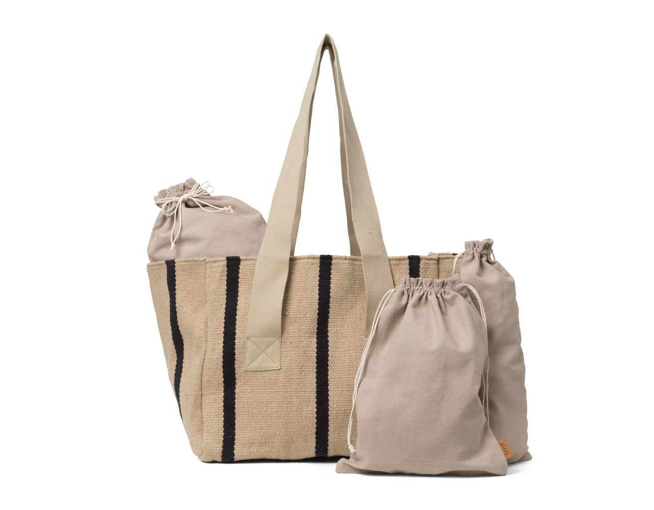 Ferm Living Yard Picnic Bag, Sand/Black