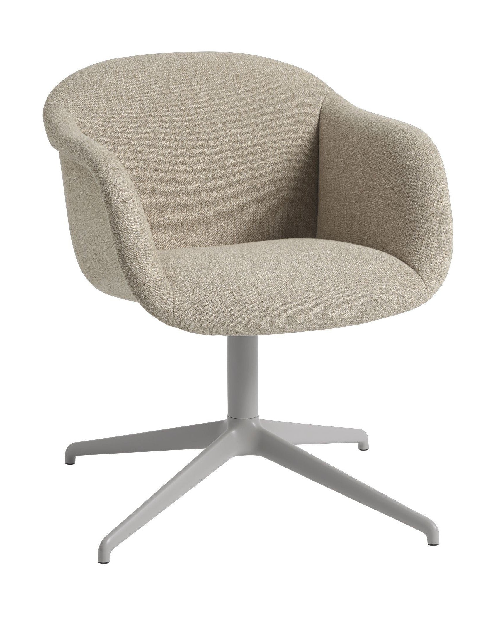 Muuto Fiber Soft Armchair Swivel Base, Ecriture/Grey