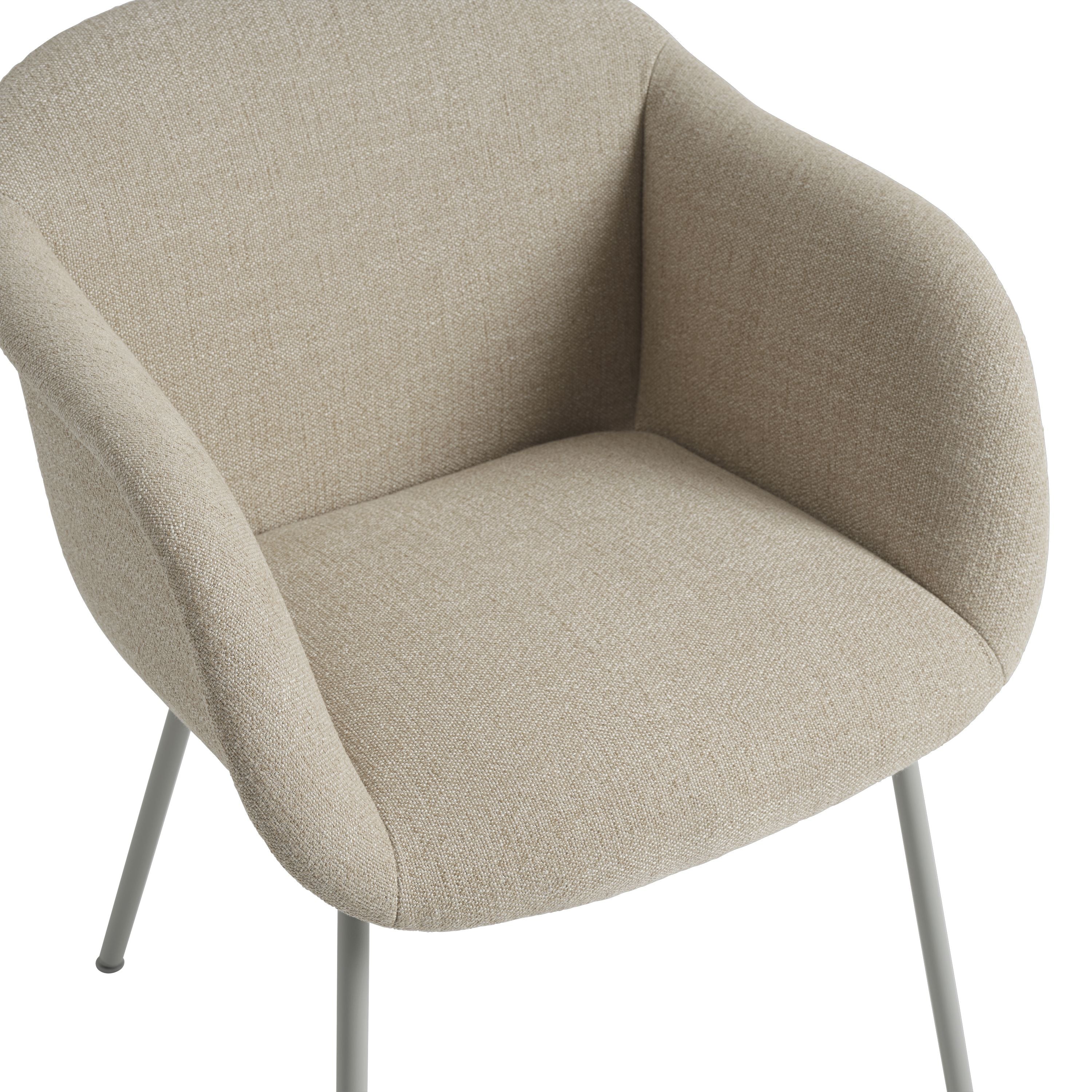 Muuto Fiber Soft Armchair Tube Base, Ecriture 240/Grey