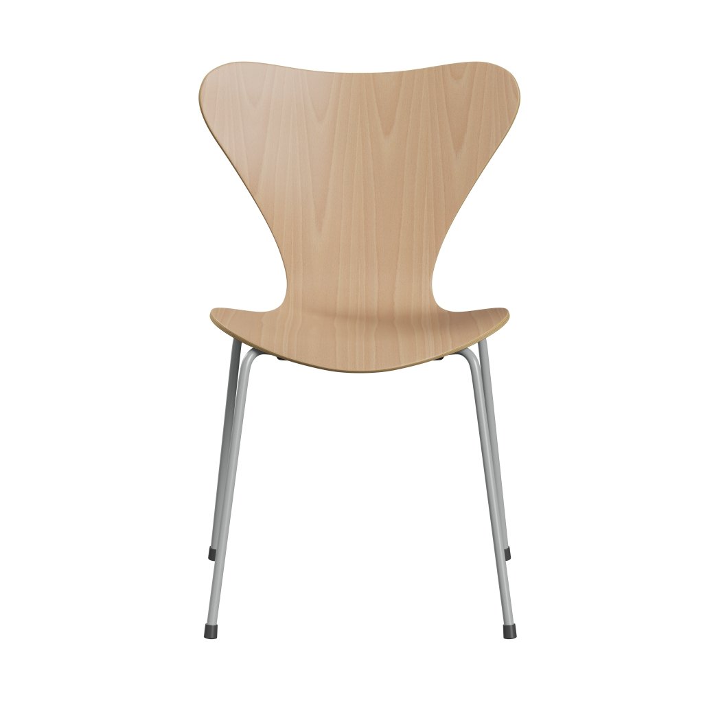 Fritz Hansen 3107 Chair Unupholstered, Nine Grey/Beech Veneer Natural