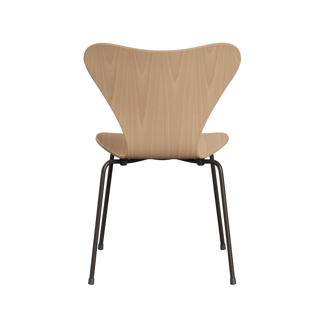 Fritz Hansen 3107 Chair Unupholstered, Brown Bronze/Beech Veneer Natural