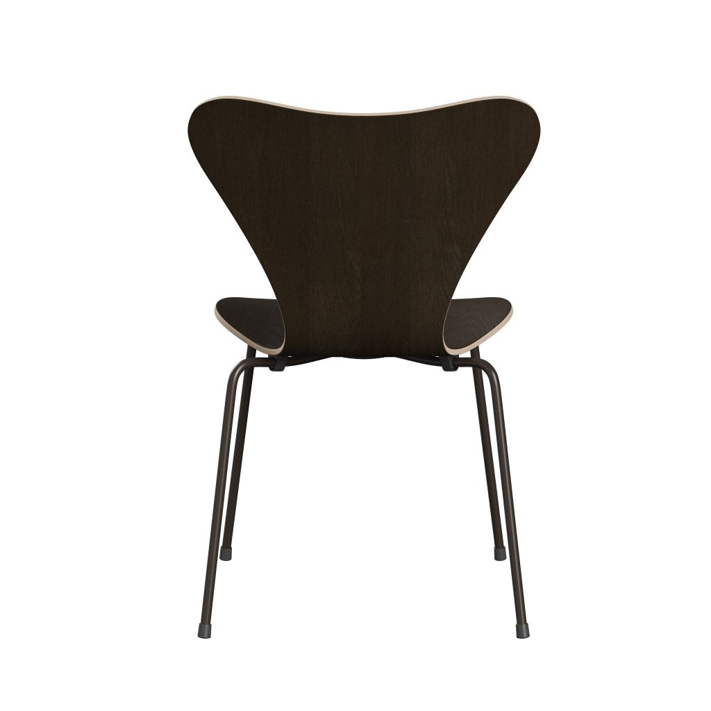 Fritz Hansen 3107 Chair Unupholstered, Brown Bronze/Dark Stained Oak Veneer Natural