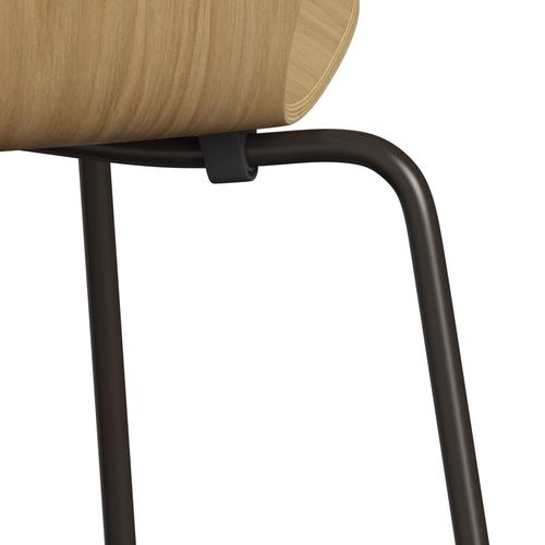 Fritz Hansen 3107 Chair Unupholstered, Brown Bronze/Oak Veneer Natural