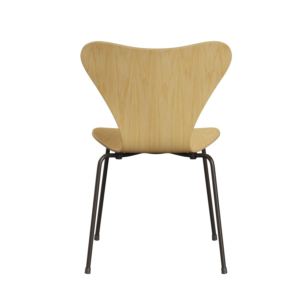 Fritz Hansen 3107 Chair Unupholstered, Brown Bronze/Ash Veneer Natural