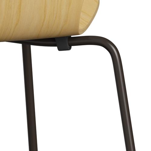 Fritz Hansen 3107 Chair Unupholstered, Brown Bronze/Ash Veneer Natural