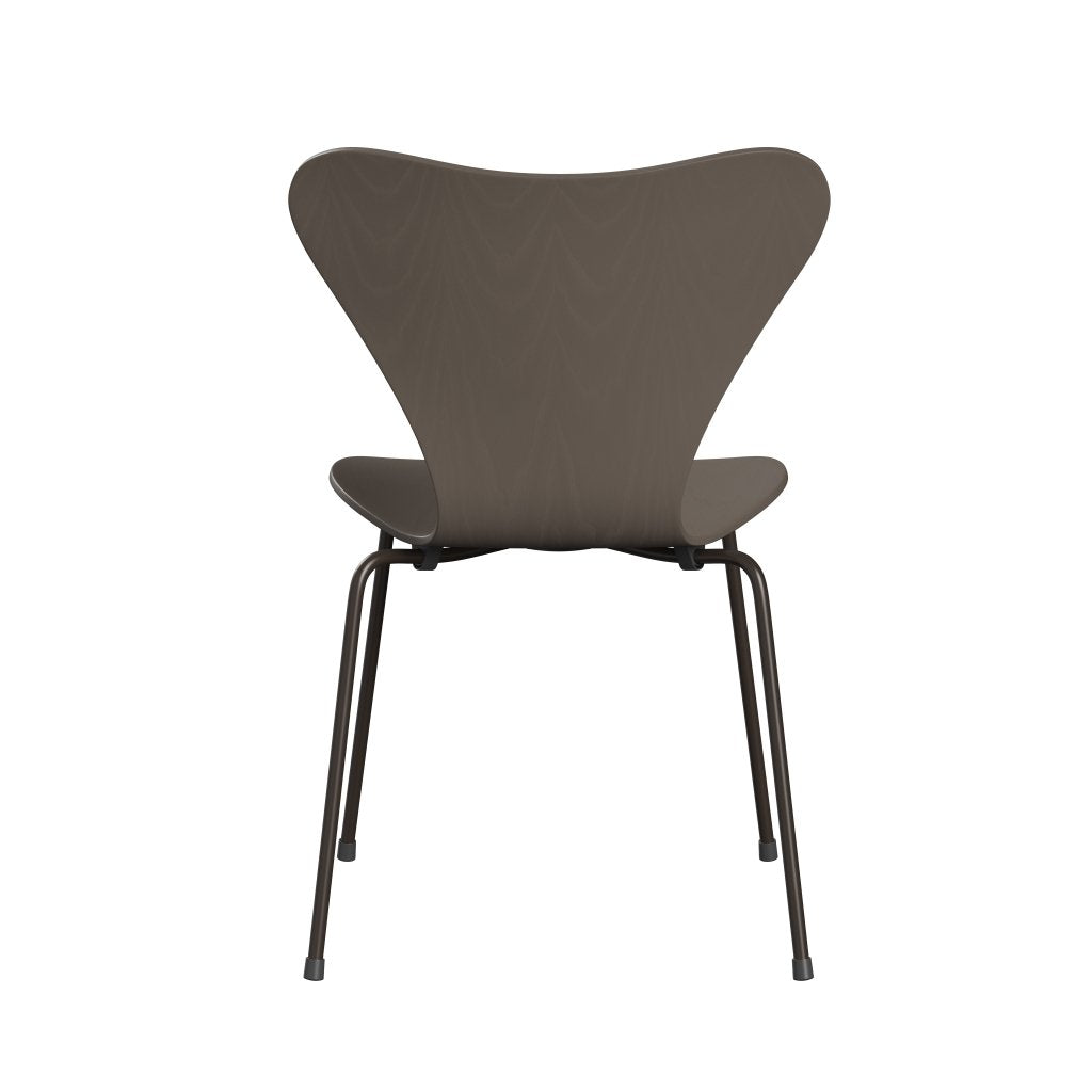 Fritz Hansen 3107 Chair Unupholstered, Brown Bronze/Colored Ash Deep Clay