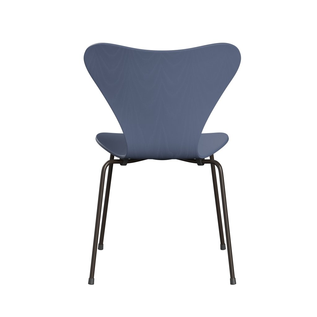 Fritz Hansen 3107 Chair Unupholstered, Brown Bronze/Dyed Ash Dusk Blue