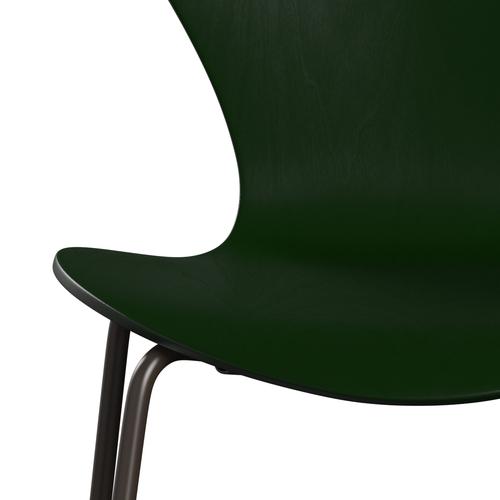 Fritz Hansen 3107 Chair Unupholstered, Brown Bronze/Dyed Ash Evergreen