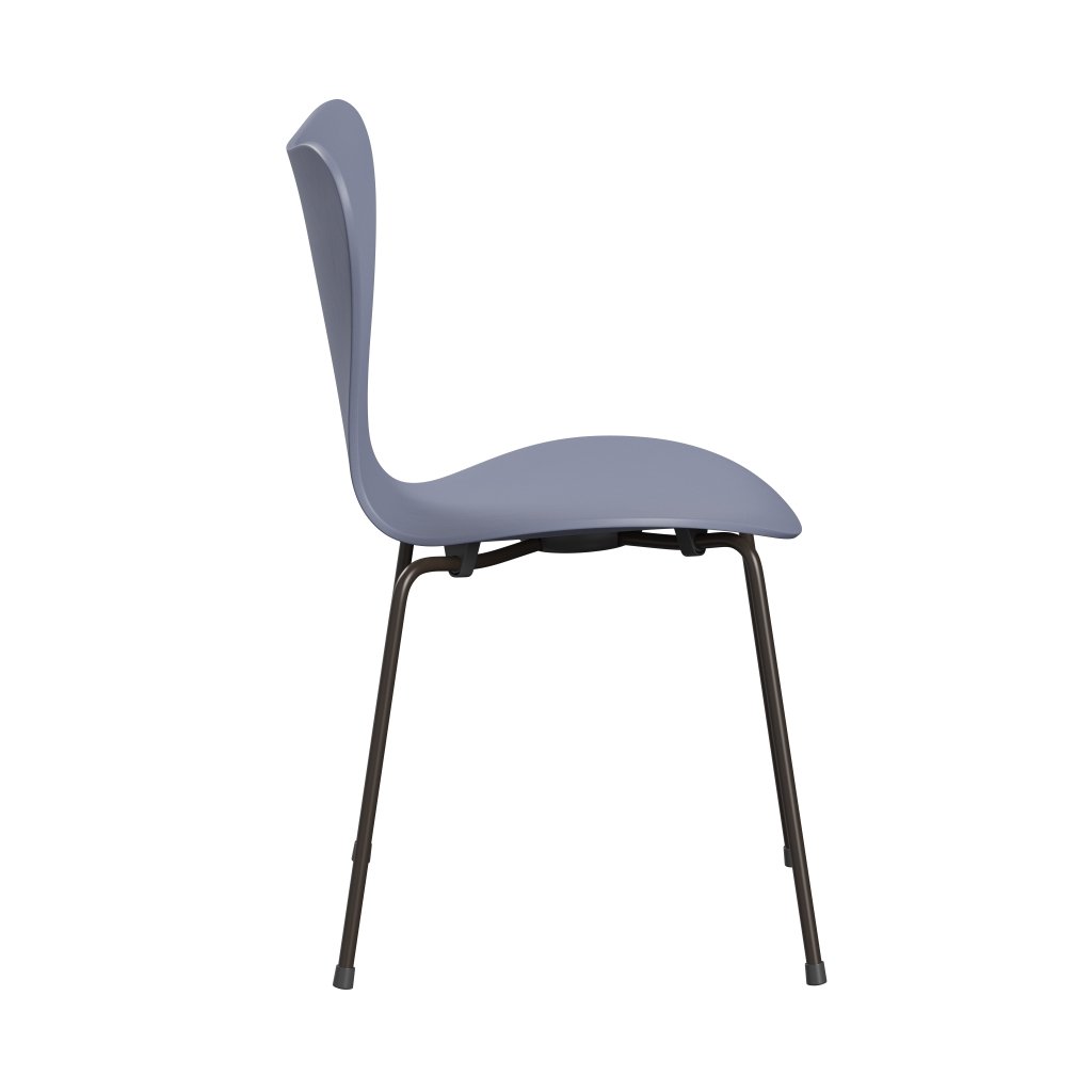 Fritz Hansen 3107 Chair Unupholstered, Brown Bronze/Dyed Ash Lavender Blue