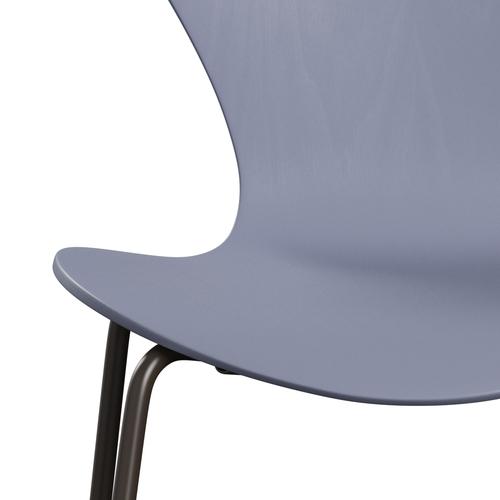 Fritz Hansen 3107 Chair Unupholstered, Brown Bronze/Dyed Ash Lavender Blue