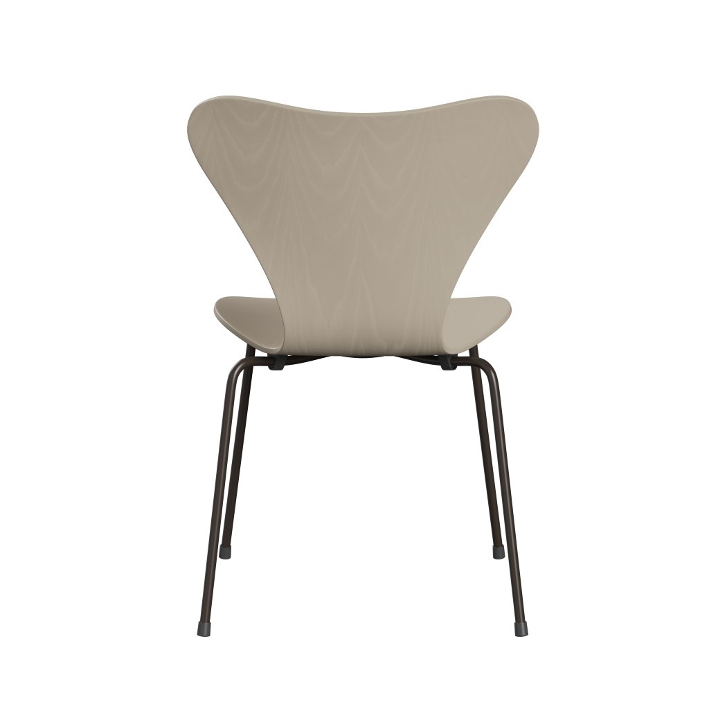 Fritz Hansen 3107 Chair Unupholstered, Brown Bronze/Dyed Ash Light Beige