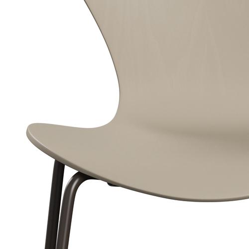 Fritz Hansen 3107 Chair Unupholstered, Brown Bronze/Dyed Ash Light Beige