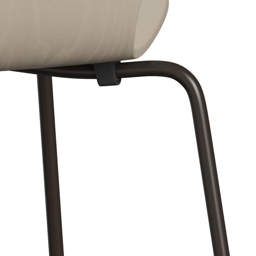 Fritz Hansen 3107 Chair Unupholstered, Brown Bronze/Dyed Ash Light Beige