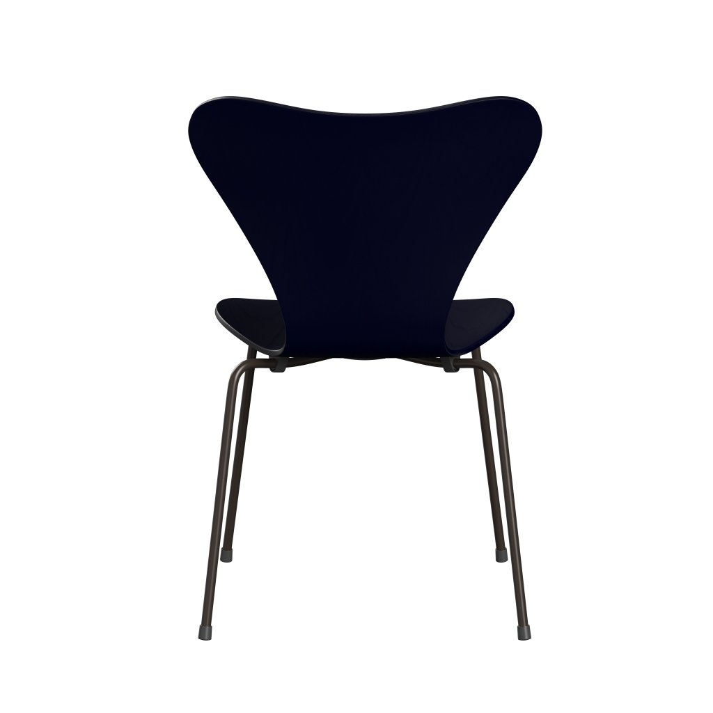 Fritz Hansen 3107 Chair Unupholstered, Brown Bronze/Dyed Ash Midnight Blue