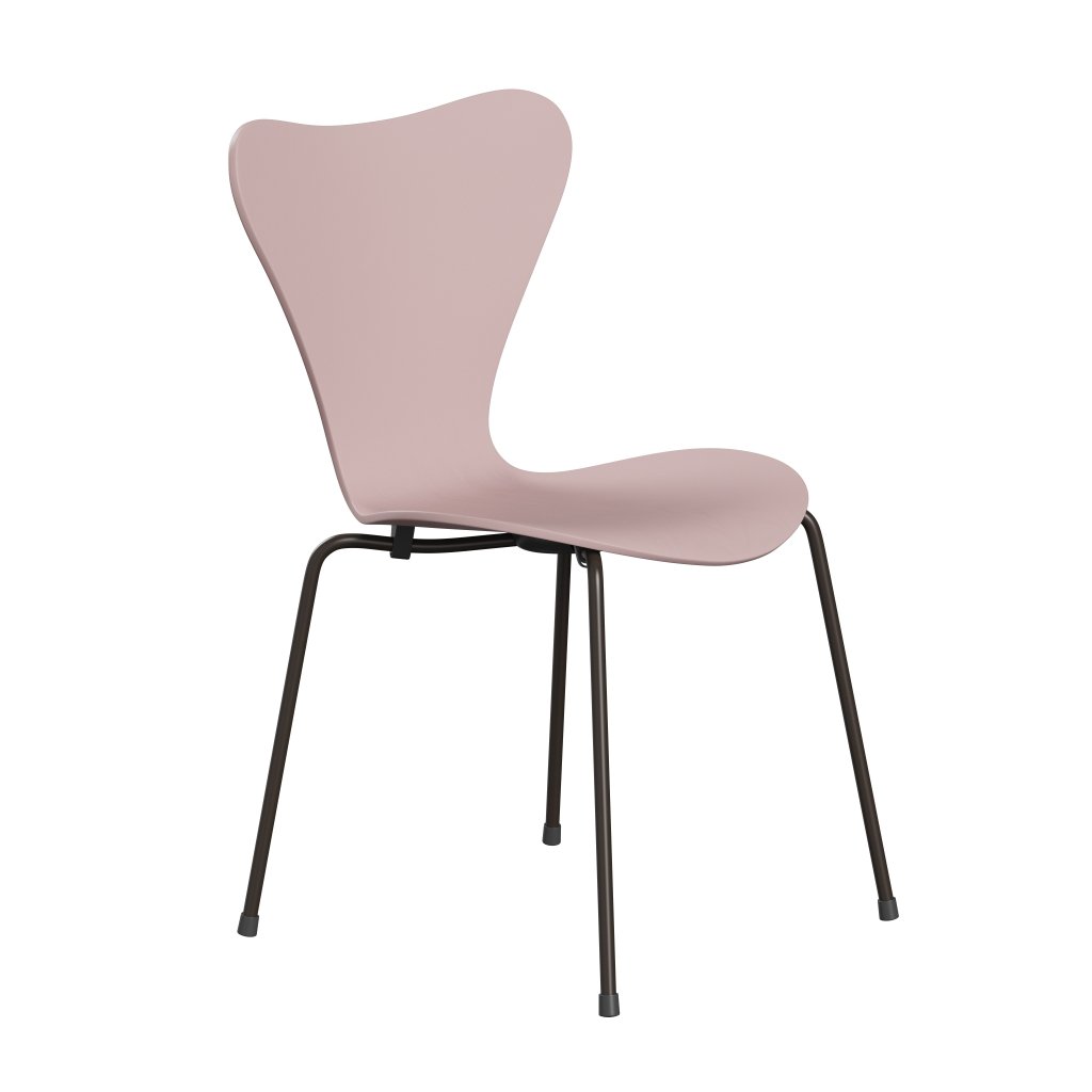 Fritz Hansen 3107 Chair Unupholstered, Brown Bronze/Dyed Ash Pale Rose