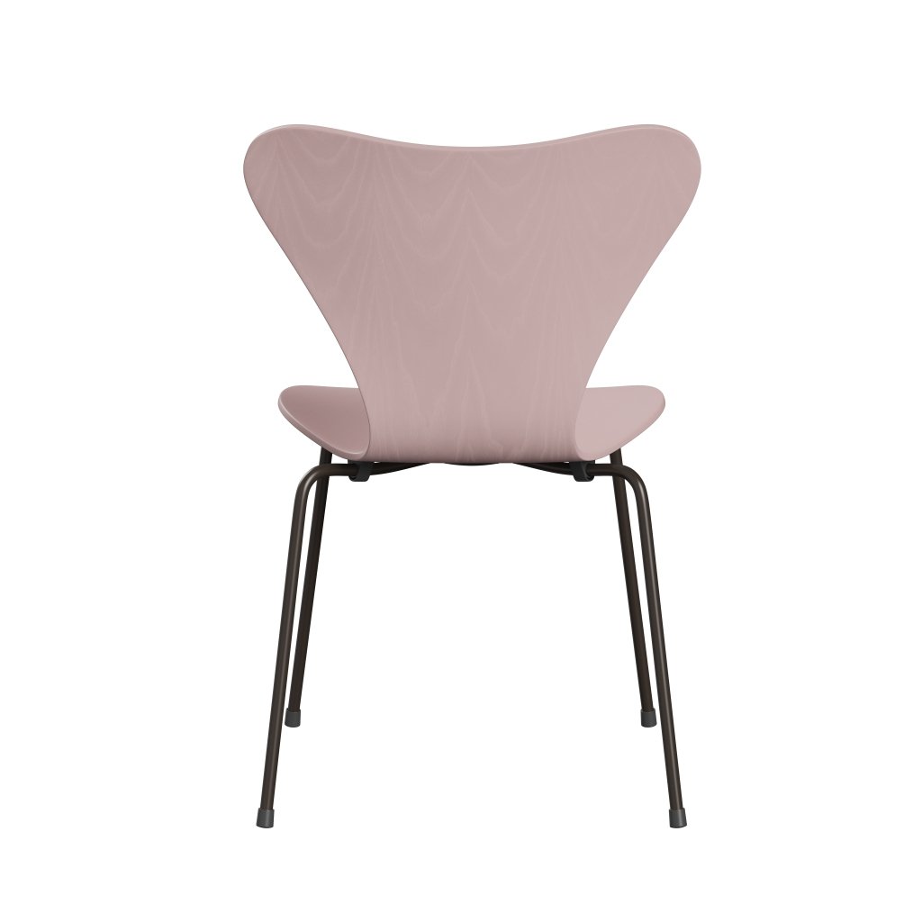 Fritz Hansen 3107 Chair Unupholstered, Brown Bronze/Dyed Ash Pale Rose