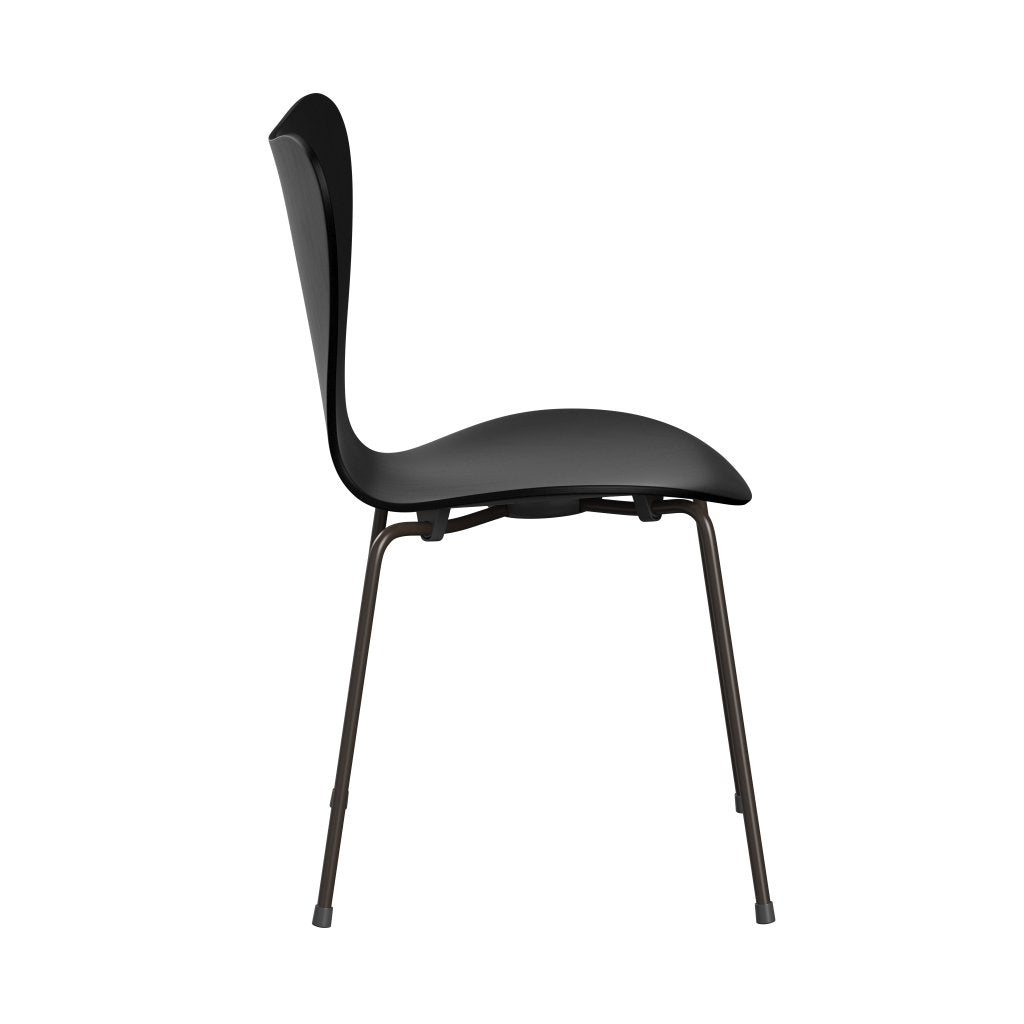 Fritz Hansen 3107 Chair Unupholstered, Brown Bronze/Dyed Ash Black