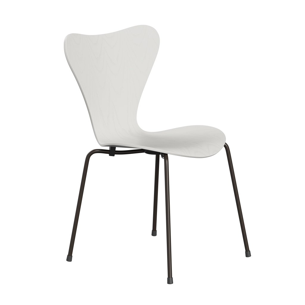 Fritz Hansen 3107 Chair Unupholstered, Brown Bronze/Dyed Ash White