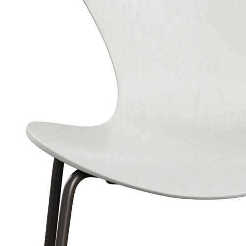 Fritz Hansen 3107 Chair Unupholstered, Brown Bronze/Dyed Ash White