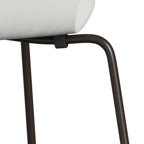 Fritz Hansen 3107 Chair Unupholstered, Brown Bronze/Dyed Ash White