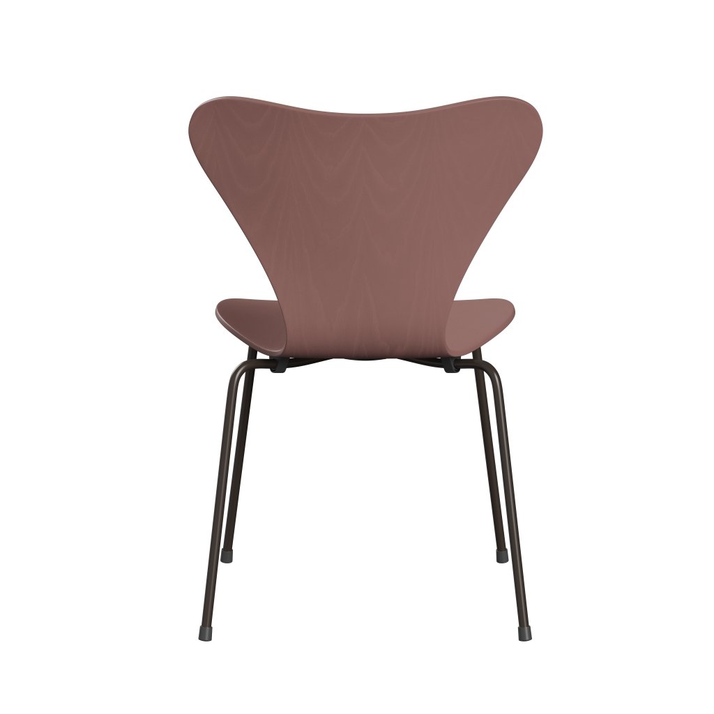 Fritz Hansen 3107 Chair Unupholstered, Brown Bronze/Colored Ash Wild Rose