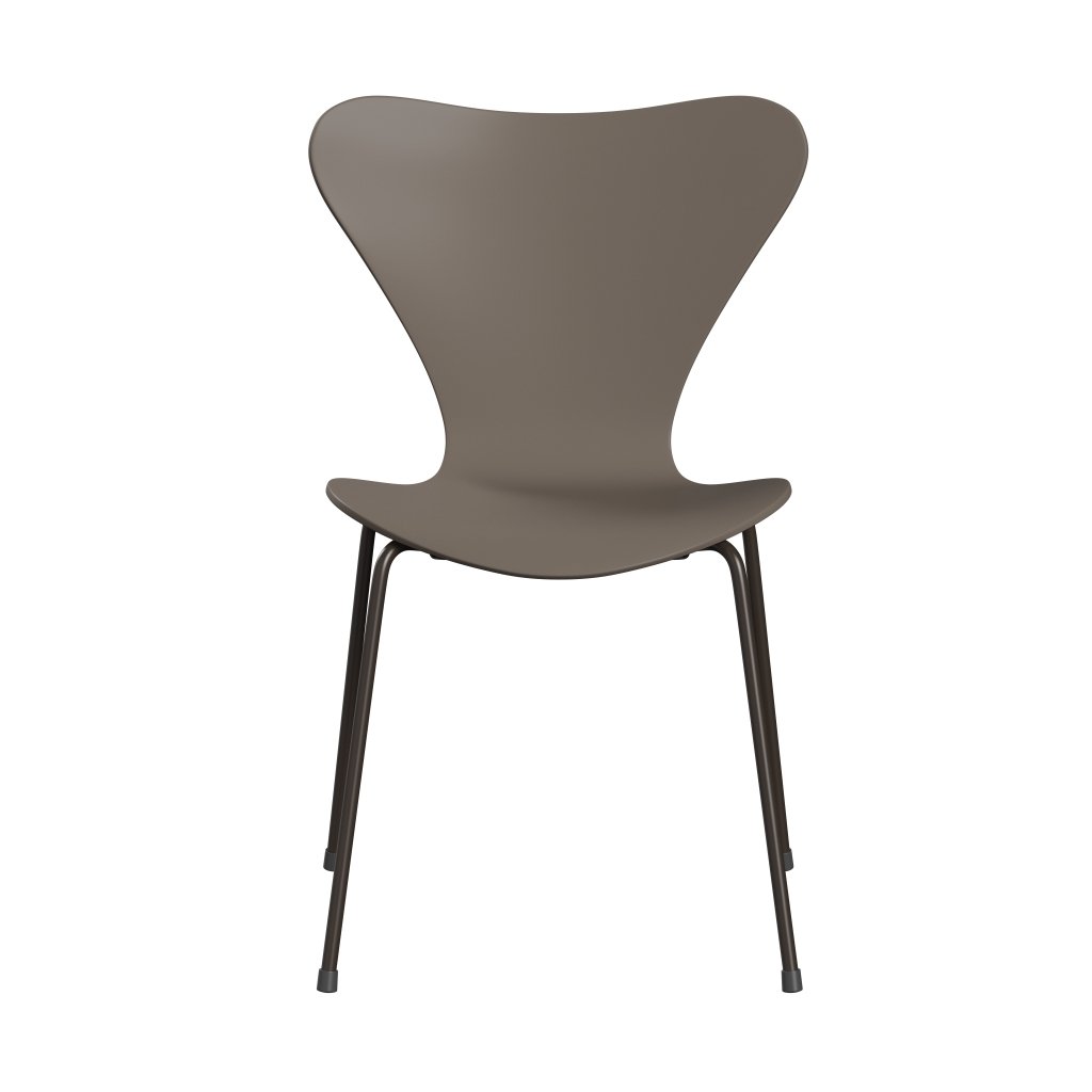 Fritz Hansen 3107 Chair Unupholstered, Brown Bronze/Lacquered Deep Clay