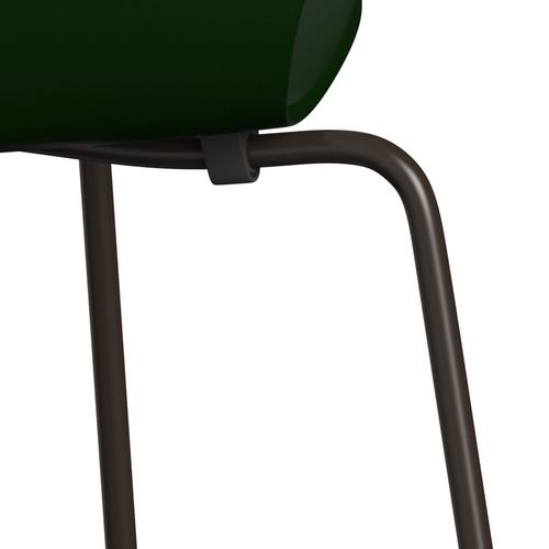 Fritz Hansen 3107 Chair Unupholstered, Brown Bronze/Lacquered Evergreen