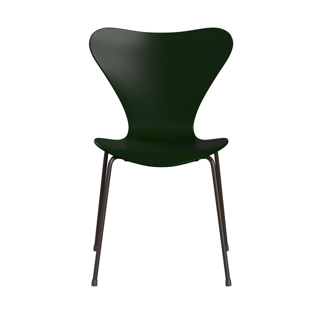 Fritz Hansen 3107 Chair Unupholstered, Brown Bronze/Lacquered Evergreen