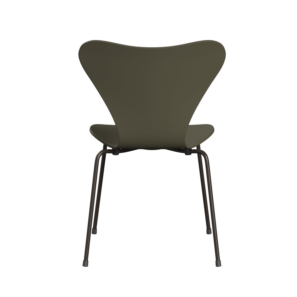 Fritz Hansen 3107 Chair Unupholstered, Brown Bronze/Lacquered Olive Green