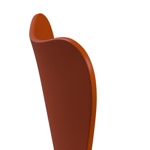 Fritz Hansen 3107 Chair Unupholstered, Brown Bronze/Lacquered Paradise Orange