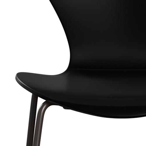 Fritz Hansen 3107 Chair Unupholstered, Brown Bronze/Lacquered Black