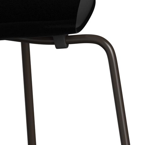 Fritz Hansen 3107 Chair Unupholstered, Brown Bronze/Lacquered Black