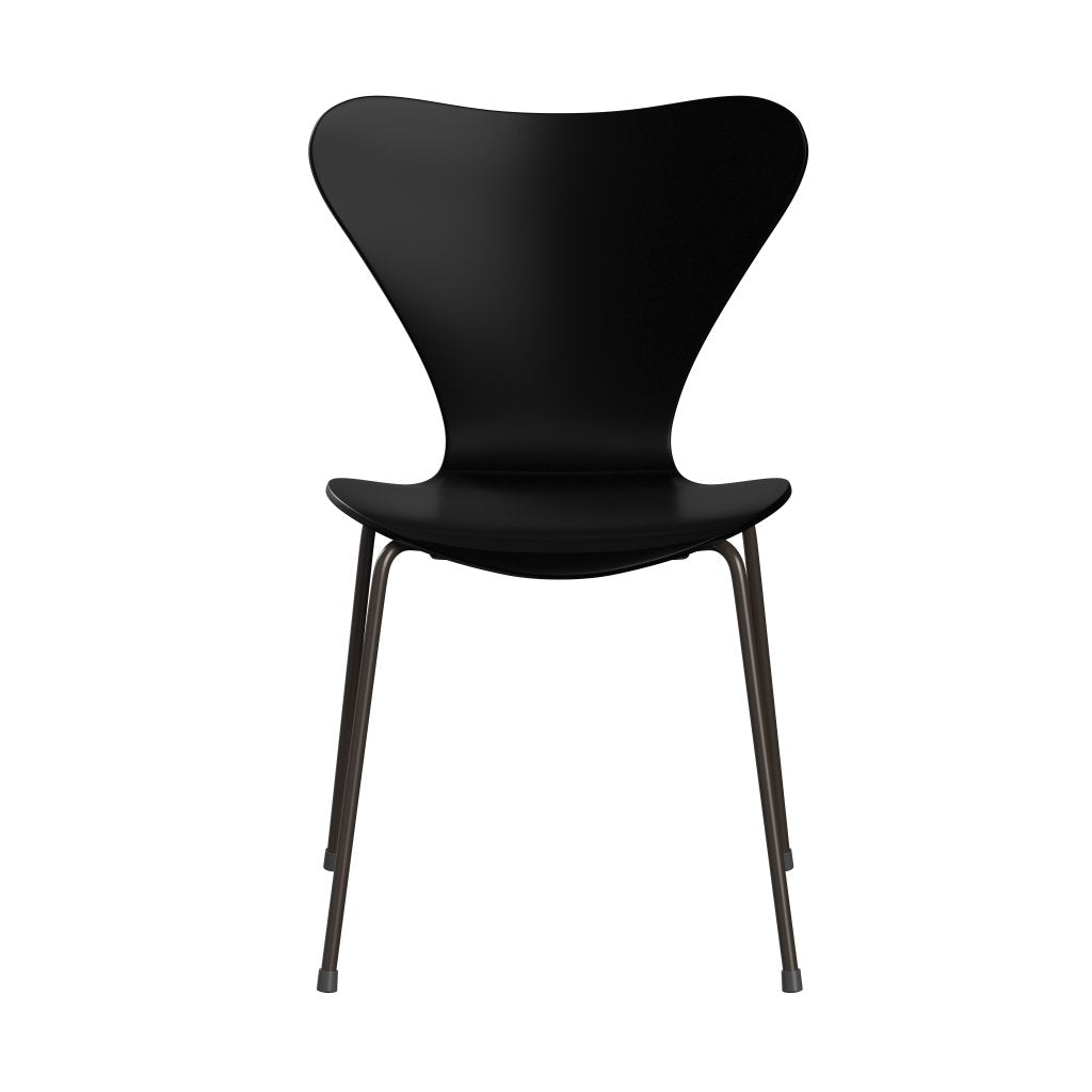 Fritz Hansen 3107 Chair Unupholstered, Brown Bronze/Lacquered Black