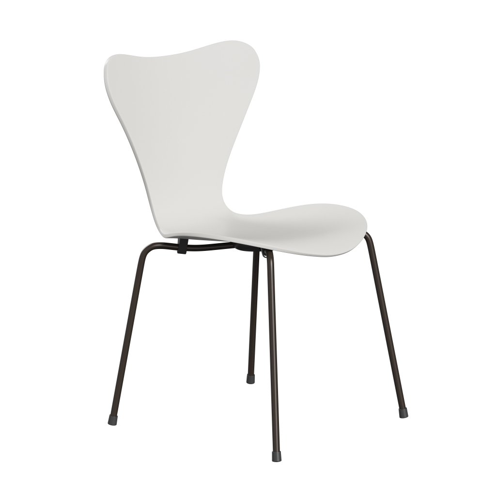 Fritz Hansen 3107 Chair Unupholstered, Brown Bronze/Lacquered White