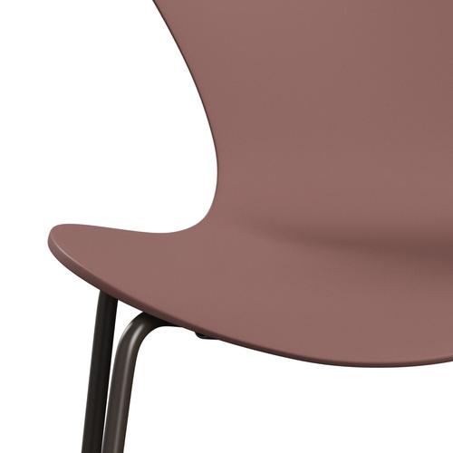 Fritz Hansen 3107 Chair Unupholstered, Brown Bronze/Lacquered Wild Rose