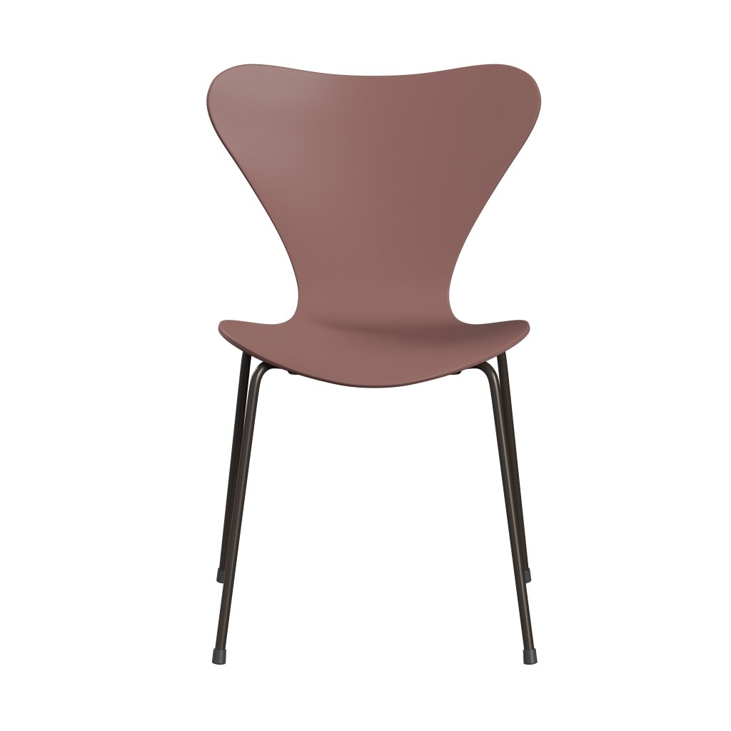 Fritz Hansen 3107 Chair Unupholstered, Brown Bronze/Lacquered Wild Rose