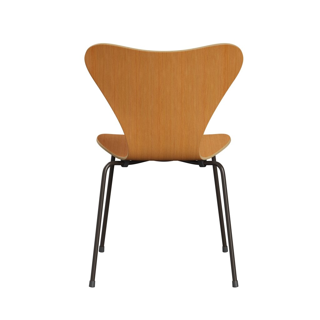 Fritz Hansen 3107 Chair Unupholstered, Brown Bronze/Swiss Stone Pine Veneer Natural