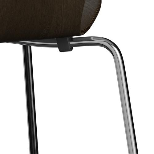 Fritz Hansen 3107 Chair Unupholstered, Chrome/Dark Stained Oak