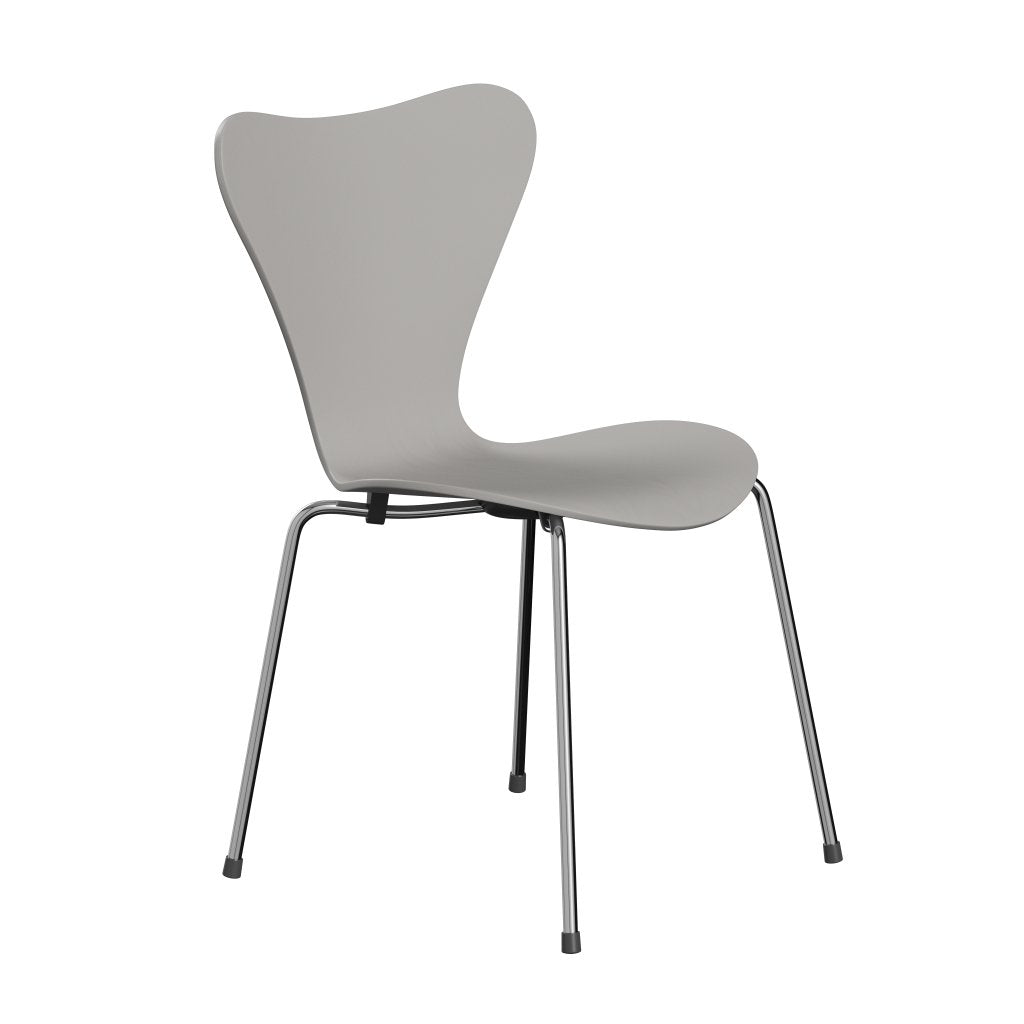 Fritz Hansen 3107 Chair Unupholstered, Chrome/Dyed Ash Nine Grey