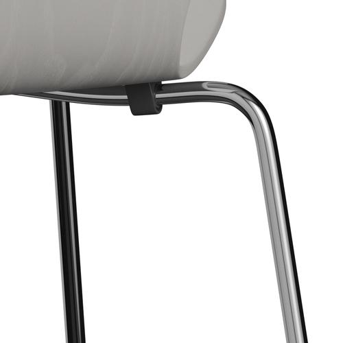 Fritz Hansen 3107 Chair Unupholstered, Chrome/Dyed Ash Nine Grey