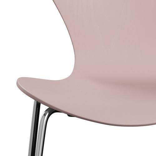 Fritz Hansen 3107 Chair Unupholstered, Chrome/Coloured Ash Pale Rose