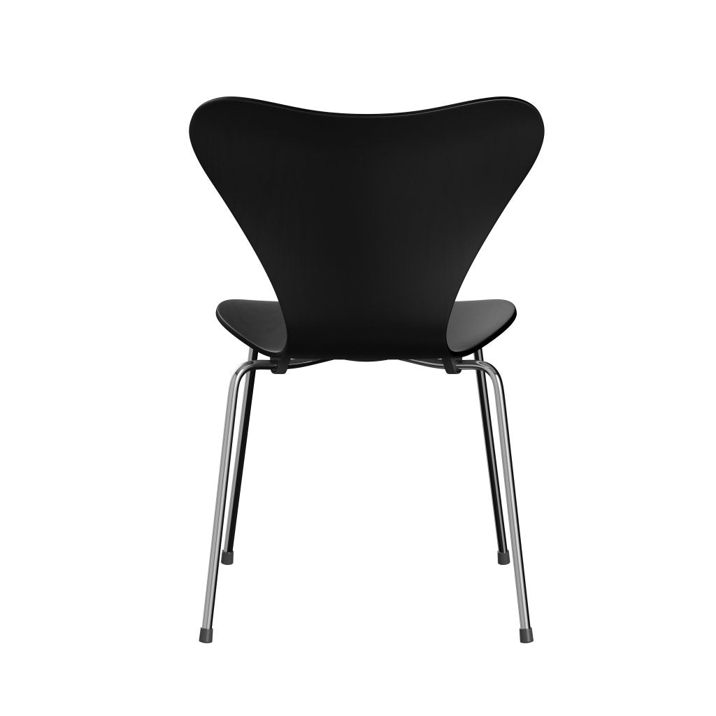 Fritz Hansen 3107 Chair Unupholstered, Chrome/Dyed Ash Black