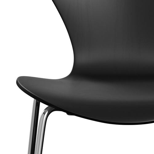 Fritz Hansen 3107 Chair Unupholstered, Chrome/Dyed Ash Black