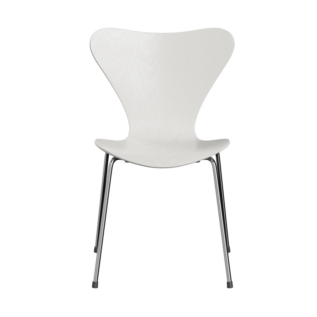 Fritz Hansen 3107 Chair Unupholstered, Chrome/Dyed Ash White