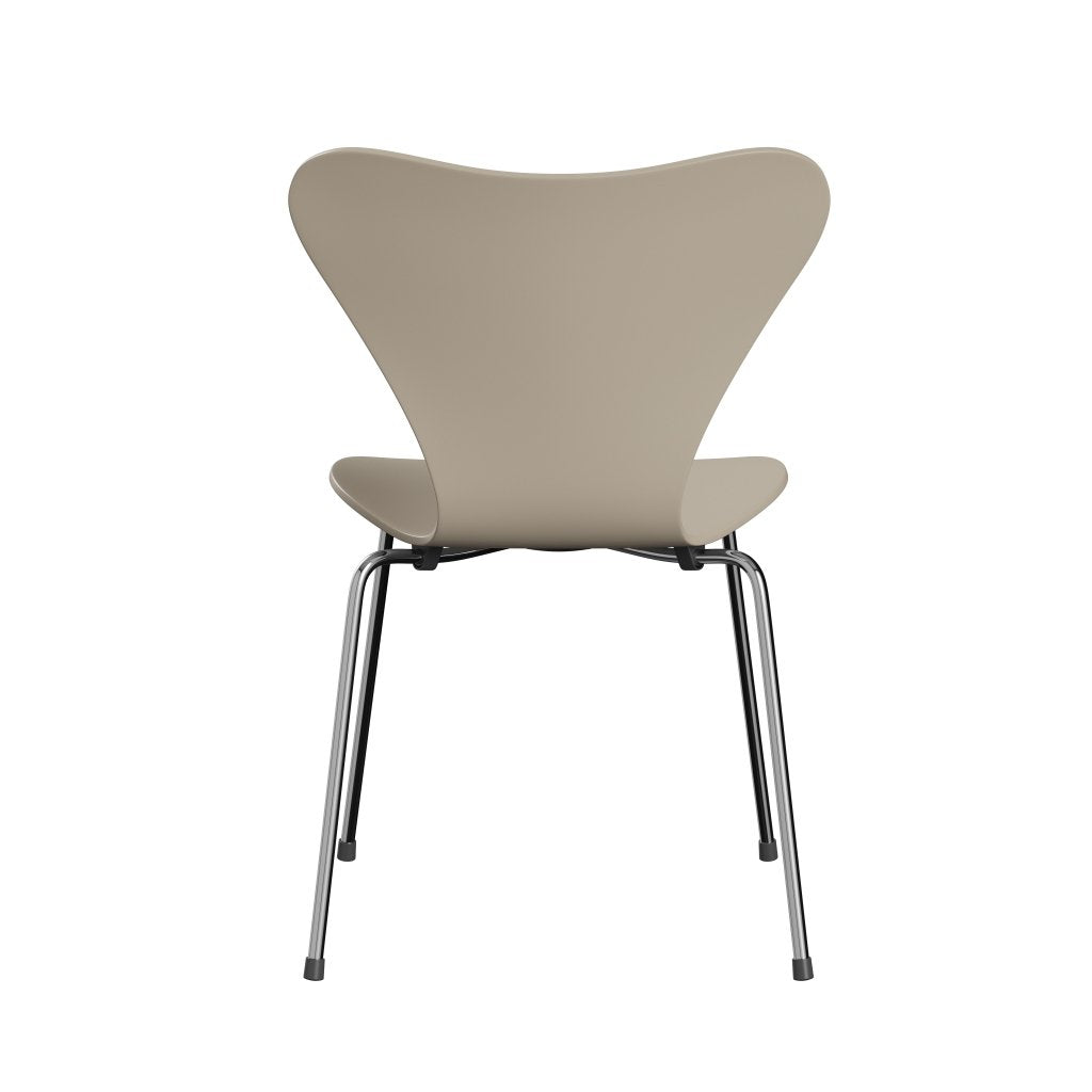 Fritz Hansen 3107 Chair Unupholstered, Chrome/Lacquered Light Beige