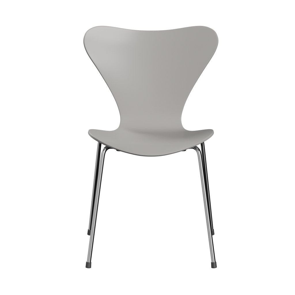 Fritz Hansen 3107 Chair Unupholstered, Chrome/Lacquered Nine Grey