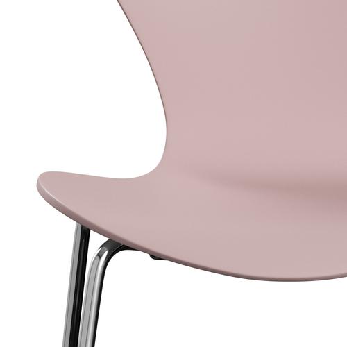 Fritz Hansen 3107 Chair Unupholstered, Chrome/Lacquered Pale Rose