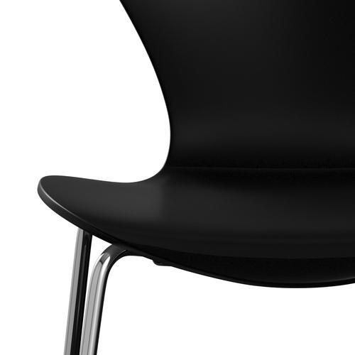 Fritz Hansen 3107 Chair Unupholstered, Chrome/Lacquered Black